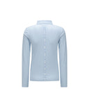 Women's Back Ventilation Logo Tape Point Long T-Shirt - S/Blue