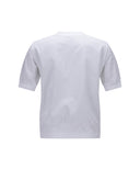 [Signature] Women's Mesh Block Short T-Shirt - White