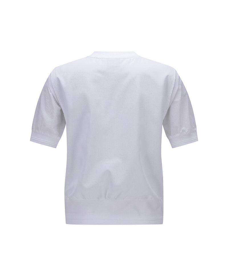 Women's Mesh Block Short T-Shirt - White