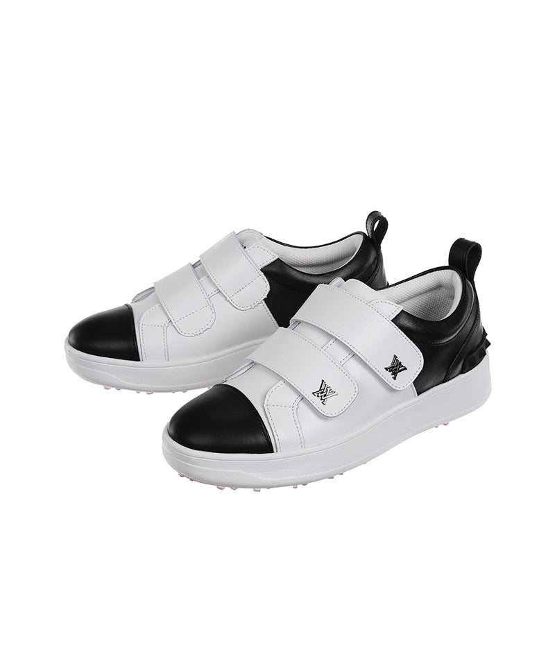 Women's Color Block Double Velcro Sneakers - Black