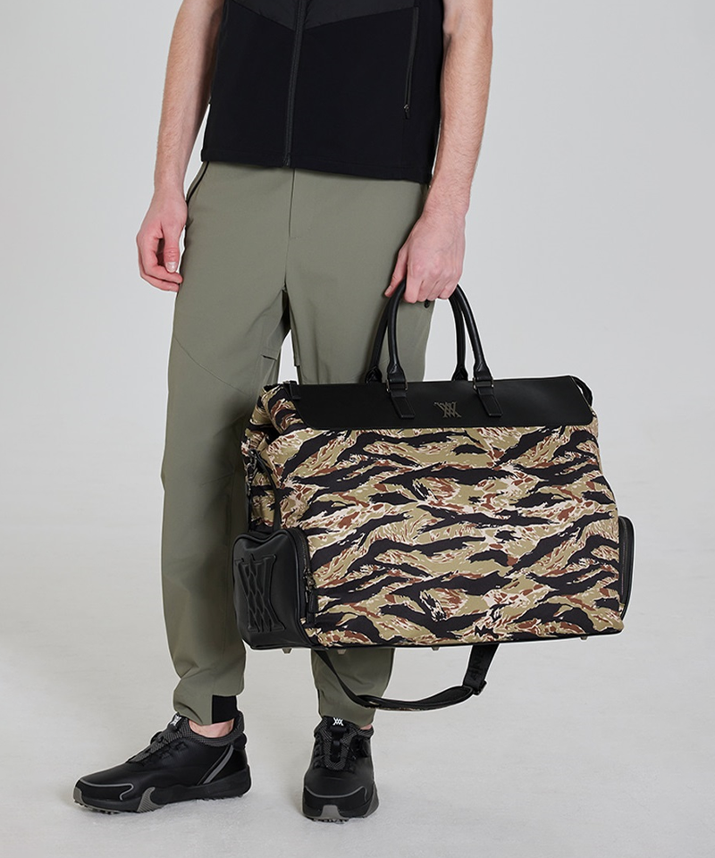 ANEW GOLF Uni Camo Pattern Boston Bag - Black
