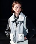 Women's WI Wide Collar Down Vest - Melange Grey