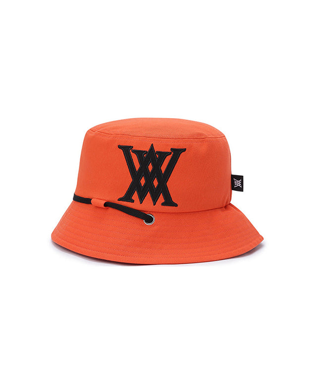 Unisex Big Logo Applique Bucket Hat -  Orange