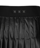 Women's Faux Leather Double Pleats SQ - Black
