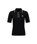 ANEW Golf Women's SM Stripe Texture Short Sleeve Sweater - Black