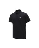 Men Back Fabric Block Short T-Shirt - Black