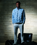 Men WI Logo Pattern Padded Jacket - Royal Blue