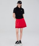 Women's Layered Pleats Skirt - Red