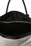 Unisex Fabric Mix Boston Bag - Beige