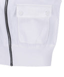 Women's Woven Mixed Knit Vest - White