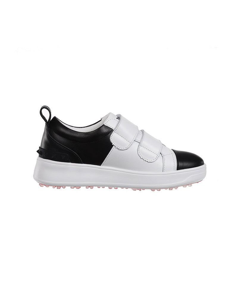 Women's Color Block Double Velcro Sneakers - Black