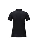 Women's Collar Point Back Ventilation Short T-Shirt - Black