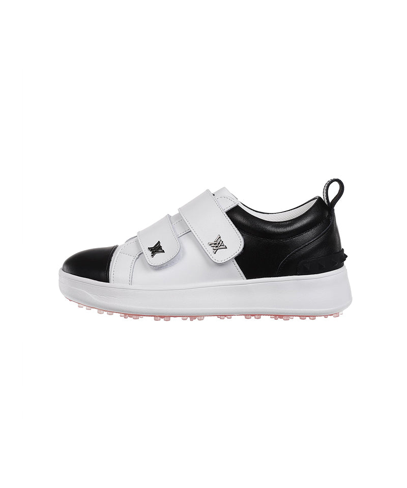 Women's Color Block Double Velcro Sneakers - Black