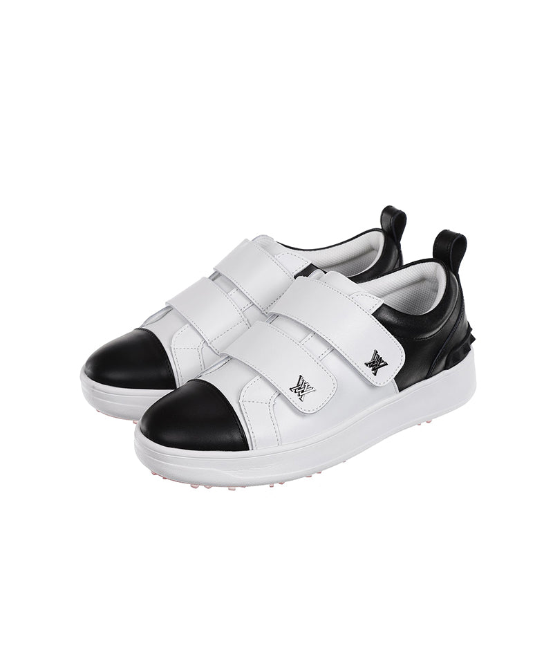 Women's Color Block Double Velcro Sneakers - Black
