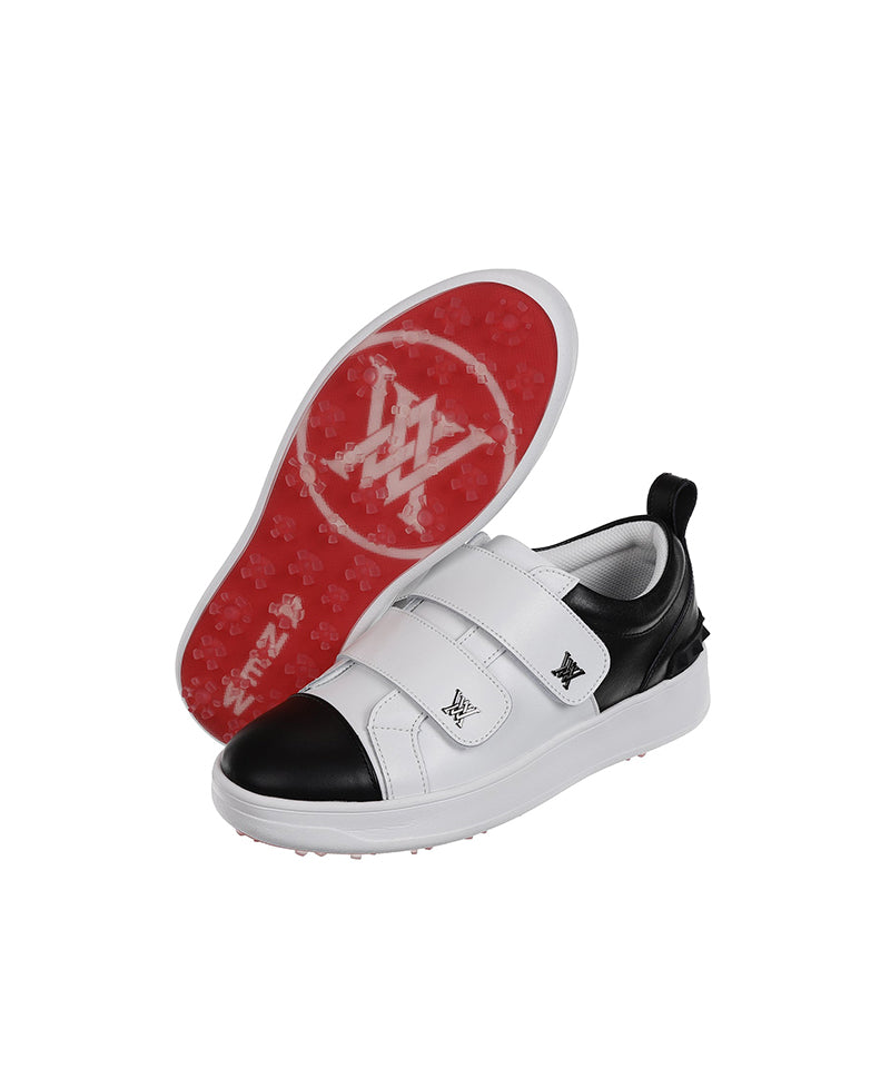 Women's Color Block Double Velcro Sneakers - Black