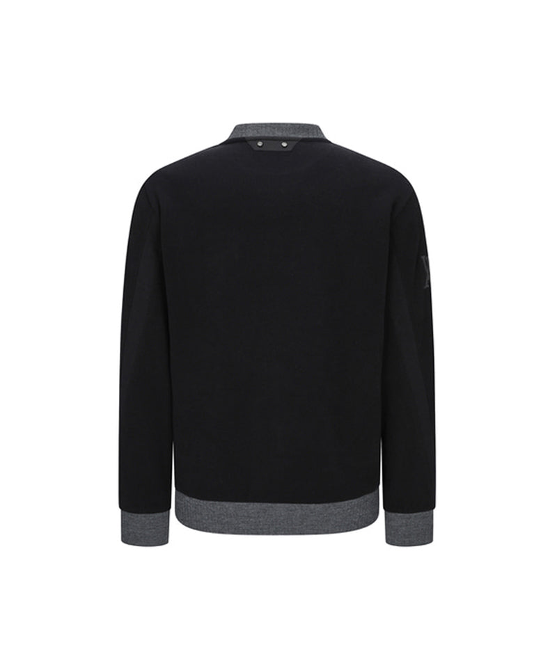 ANEW Golf Men's Quilting Logo Point MTM - Black
