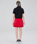 Women's Layered Pleats Skirt - Red