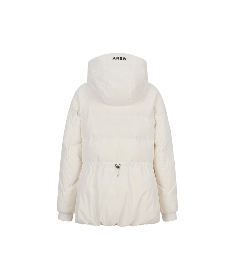 【ANEW GOLF】W POCKET POINT HOODY DOWN JK / 追跡付 ANEW Golf Women's Pocket Point Hoody Down Jacket - Ivory