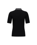 ANEW Golf Women's SM Stripe Texture Short Sleeve Sweater - Black