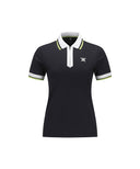 Women Zipper Point Short T-Shirt - Black