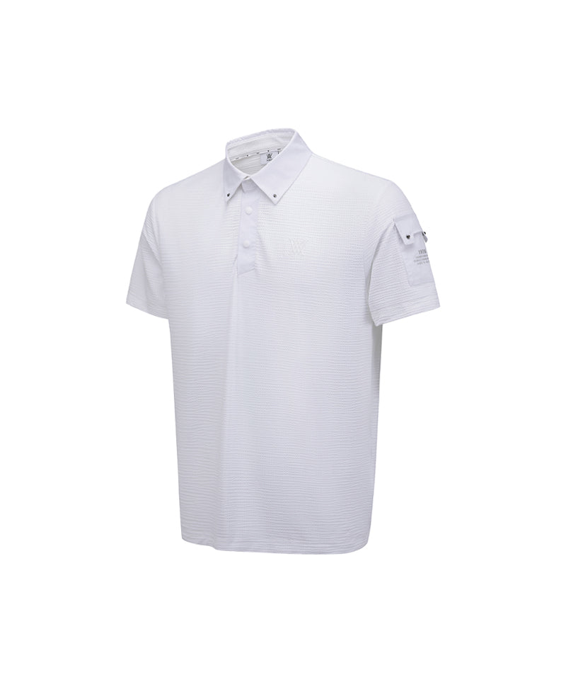ANEW GOLF Men's SM Sleeve Pocket Short T-Shirt - White