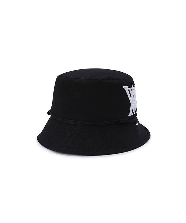Unisex Big Logo Applique Bucket Hat -  Black