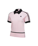 ANEW Golf Women's SM Mesh Patch Short Sleeve Sweater - Light Pink