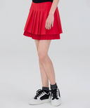 Women's Layered Pleats Skirt - Red