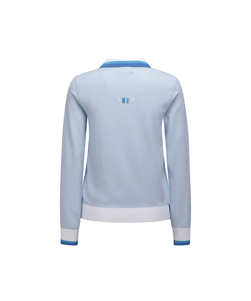 Women's Logo Combination Pastel Sweater - Sky Blue