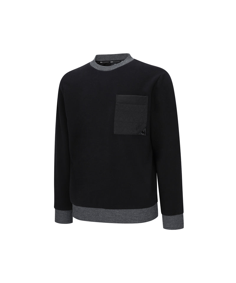 ANEW Golf Men's Quilting Logo Point MTM - Black