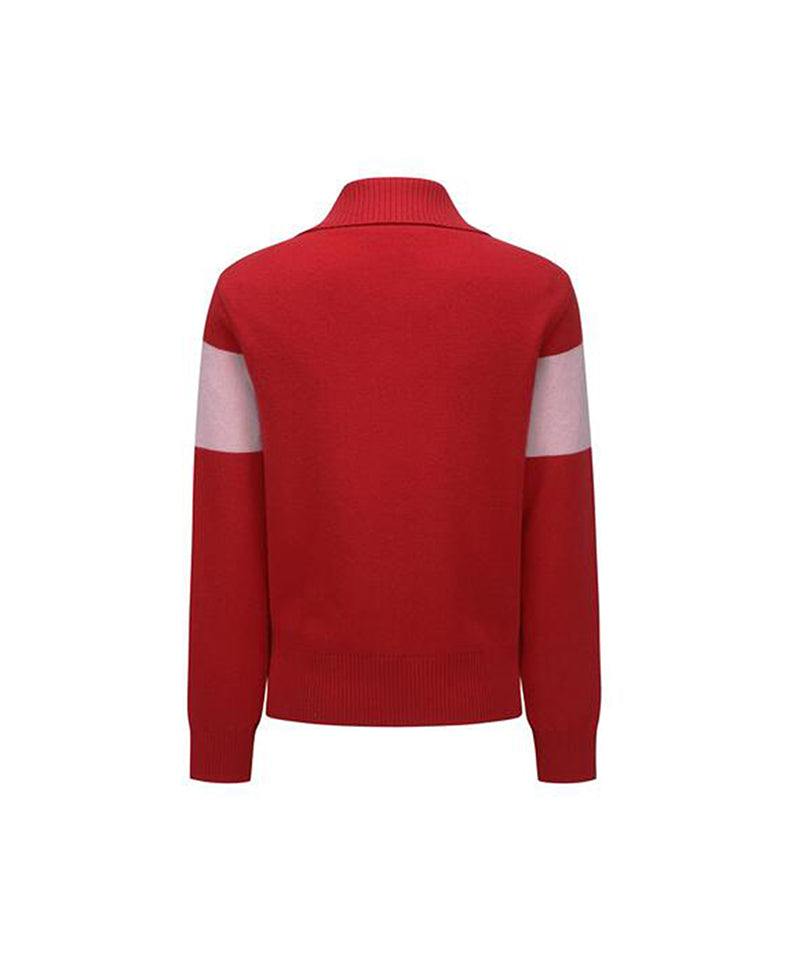 ANEW Golf Women's Big Collar Half Zip-UP Pullover - Red