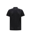 Men Back Fabric Block Short T-Shirt - Black