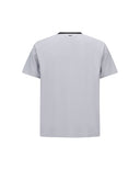 Men Ribbed Crew Neck Short T-Shirt - Light Gray