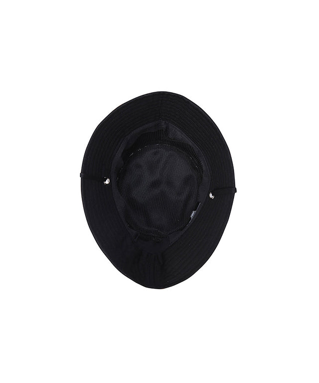 Unisex Big Logo Applique Bucket Hat -  Black