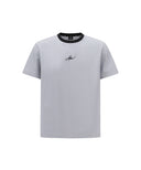 Men Ribbed Crew Neck Short T-Shirt - Light Gray