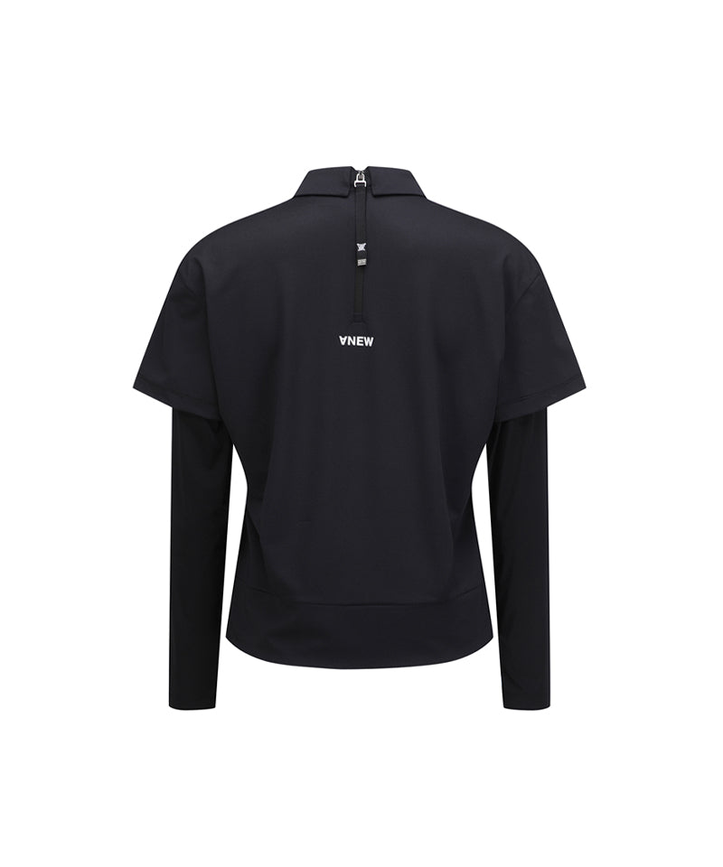☆ ANEW GOLF☆LONG T-SHIRT ANEW Golf Women's SM Hybrid Long T-Shirt - Black – Anew Golf USA