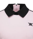 ANEW Golf Women's SM Mesh Patch Short Sleeve Sweater - Light Pink