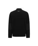 Men's Textured Windproof Half Zip Sweater - Black