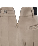 ANEW Golf Women's Asymmetery Pleats Skirt - Beige