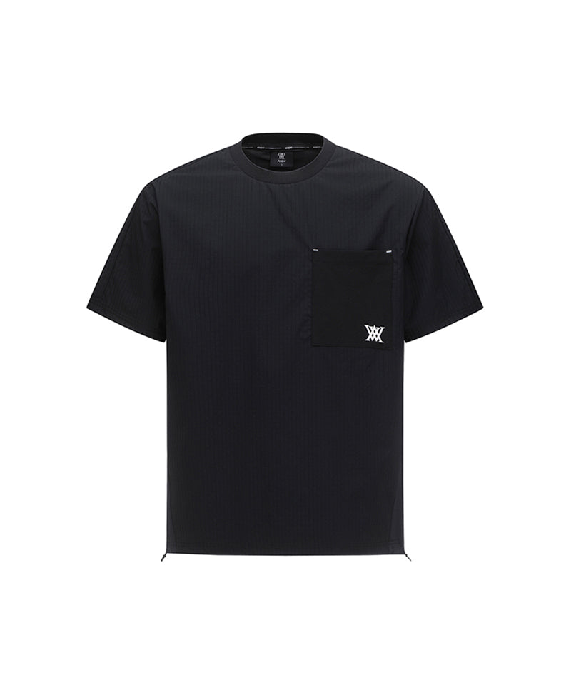 Men's Ribbed Crew Neck Short T-Shirt
