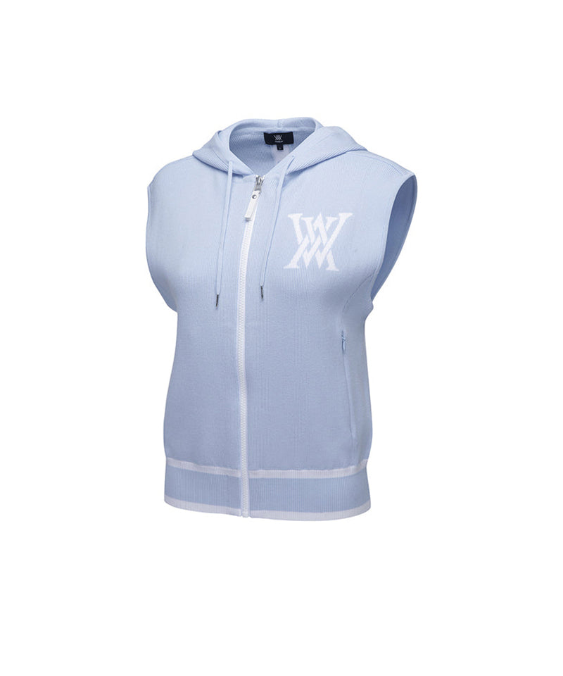 Blue hoodie vest hotsell