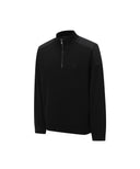 Men's Textured Windproof Half Zip Sweater - Black