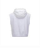 Women's Hoodie Vset Zip-Up Vest - White