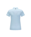 Women's Back Triangular Point Short T-Shirt - Sky Blue