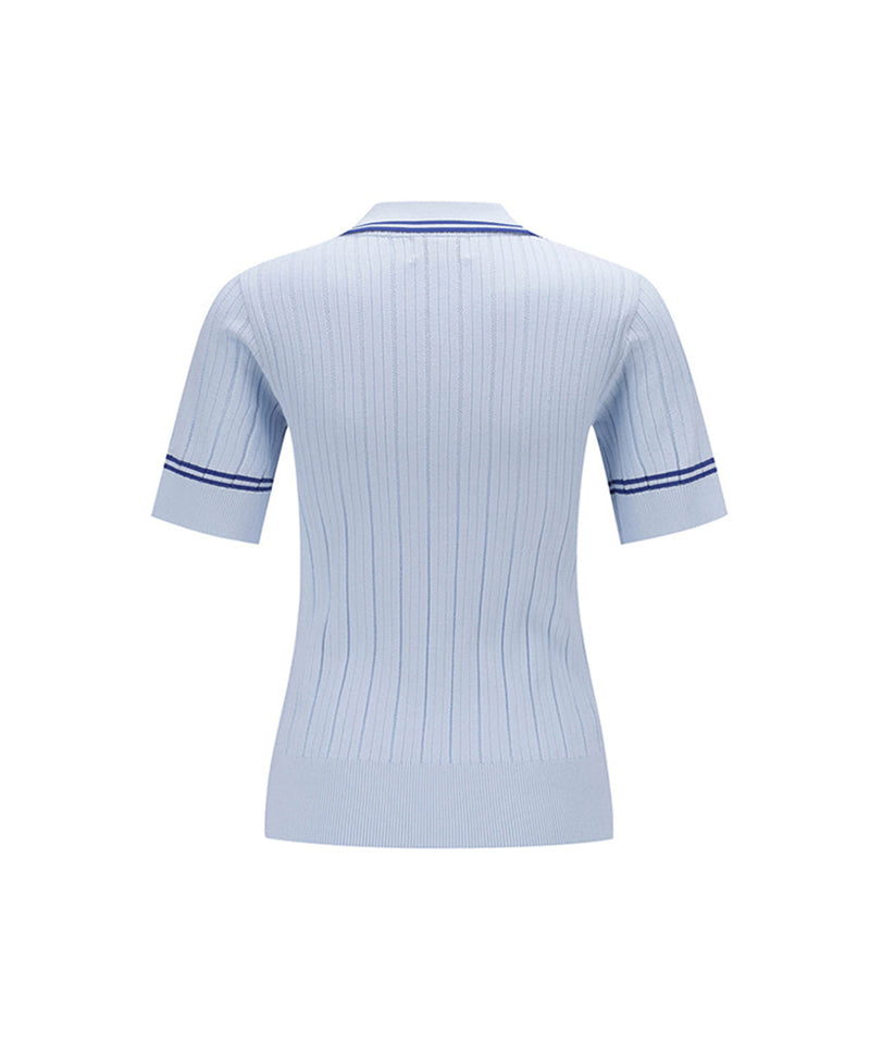 ANEW Golf Women's Collared Essential Short Sweater - Light Blue