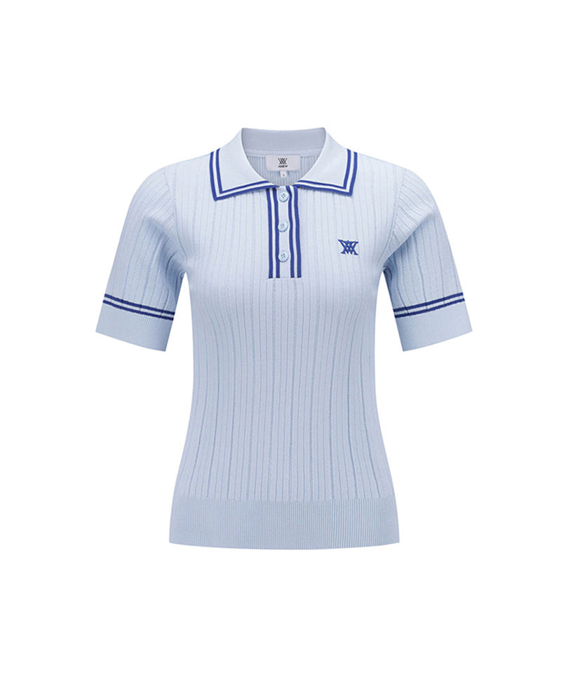 ANEW Golf Women's Collared Essential Short Sweater - Light Blue