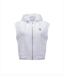 Women's Hoodie Vset Zip-Up Vest - White