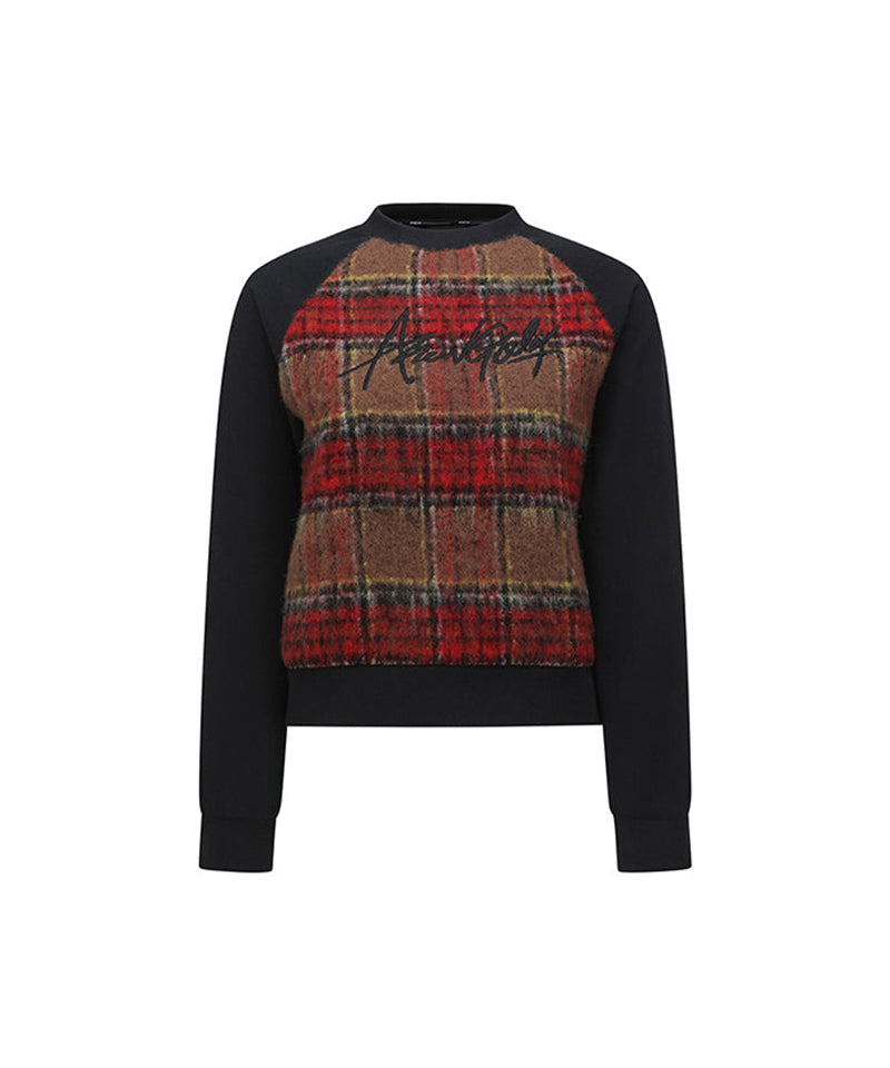 Women's Check Point Sweatshirt - Black