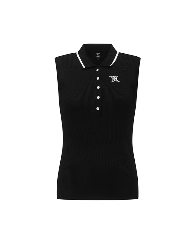 Women's Collar Golgi Sleeve Sweater - Black
