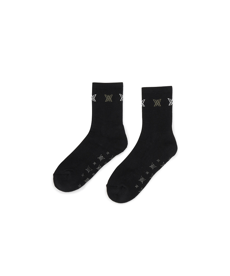 ANEW Golf Men Triple Logo Socks - Black